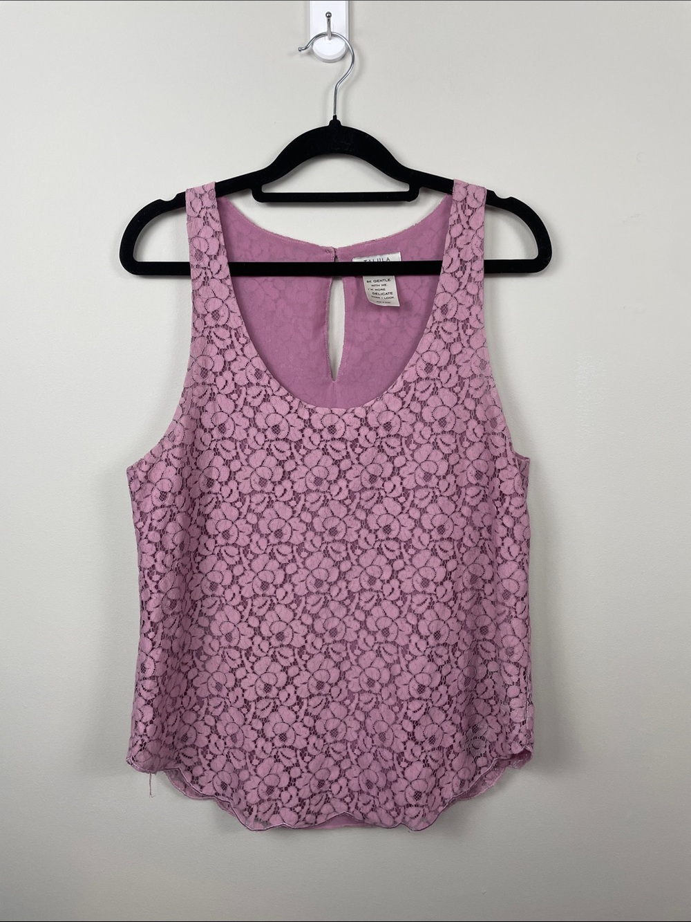 Talula Lavender Pink Lace Overlay Tank